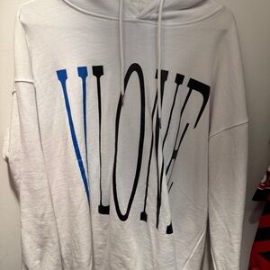 VLONE White Hoodie with Black and Blue Logo